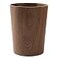 BISOZER Round Stackable Wastebasket Natural Wood Garbage Recycling Bin for Bathrooms Kitchens Home Offices Dark Wood