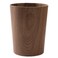 BISOZER Round Stackable Wastebasket Natural Wood Garbage Recycling Bin for Bathrooms Kitchens Home Offices Dark Wood