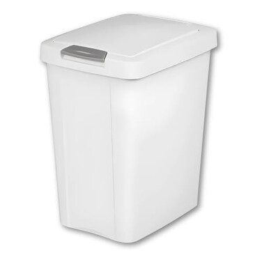 LisaDepot 75 Gallon White Wastebasket with TouchOpen Lid Ideal Office Trash Can Under Sink Trash Can Or Garbage Can with Lid for Kitchen Bathroom Mudroom