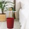 JiatuA Small Trash Can Plastic Wastebasket Round Garbage Container Bin for Bathroom Kitchen Bedroom Home Office College Dorm Dark Red