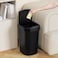 KSSKSS 3 Pack Bathroom Small Trash Can with Lid 26 Gallon Slim Garbage Bin with PopUp Lid 10L Plastic Wastebasket for Bedroom Office Kitchen Toilet Matte Black