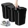 KSSKSS 3 Pack Bathroom Small Trash Can with Lid 26 Gallon Slim Garbage Bin with PopUp Lid 10L Plastic Wastebasket for Bedroom Office Kitchen Toilet Matte Black