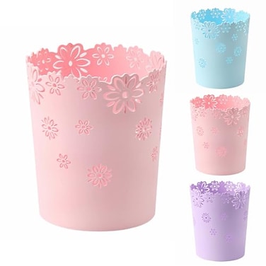 YEMIANJU Mini Wastebasket 1 Gallons Small Pink Trash can Office Plastic Garbage Can for Bathroom Vanity Desktop Office or Kids Rooms Pink Mini