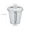 Zhuluck Silver Mini Galvanized Trash Can with Lid Mini Wastebasket Trash Can Small Metal Buckets Tabletop Trash Rubbish Bin Flower Pot Pen Holde Trash Wastebaskets 95X9X9CM