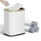 KHMMGK 8L21 Gallon Small Bathroom Trash Can with Lid SwingTop Rectangular Waste Bin Stainless Steel Garbage Can for Home Office Toilet Bedroom LivingRoom White