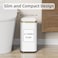 KHMMGK 8L21 Gallon Small Bathroom Trash Can with Lid SwingTop Rectangular Waste Bin Stainless Steel Garbage Can for Home Office Toilet Bedroom LivingRoom White