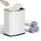 KHMMGK 8L21 Gallon Small Bathroom Trash Can with Lid SwingTop Rectangular Waste Bin Stainless Steel Garbage Can for Home Office Toilet Bedroom LivingRoom White
