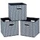 SEVENDOME Fabric Cloth Storage BinsFabric Cube Organizer with Dual Handles Foldable Cube Storage Baskets for Home Bedroom StorageSet of 3Grey Wave