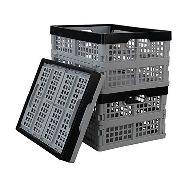 Eagrye 32 L Collapsible Storage Crate Folding Storage Crates Set of 3