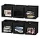 SpaceAid Storage Cubes with Clear Windows Set of 6 Fabric Bins 11 Inch Foldable Baskets Boxes for Closet Cubby Shelf or Cube Storage Organizer Black