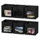 SpaceAid Storage Cubes with Clear Windows Set of 6 Fabric Bins 11 Inch Foldable Baskets Boxes for Closet Cubby Shelf or Cube Storage Organizer Black