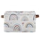 xigua Cartoon Rainbow Rectangular Storage Bin Canvas Square Storage Basket with Handles for HomeOfficeBooksNurseryKids ToysCloset LaundryGift Basket