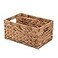 KINGWILLOW Woven Natural Water hyacinth basket Rectangular organizer basket with Handle for Desktop Bathroom EntrywayKingwillowSmall