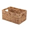 KINGWILLOW Woven Natural Water hyacinth basket Rectangular organizer basket with Handle for Desktop Bathroom EntrywayKingwillowSmall