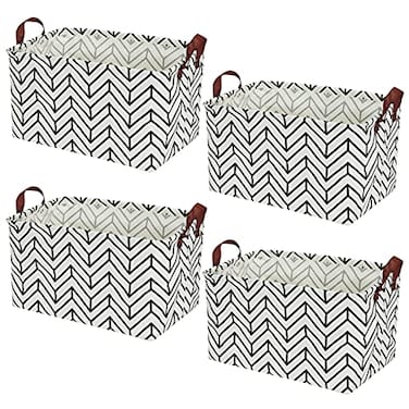 Kingrol 4 Pack Foldable Storage Baskets with Handles Waterproof Storage Bins for Home Office Nursery Laundry Organizers 15 x 1025 x 975 Inch