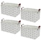 Kingrol 4 Pack Foldable Storage Baskets with Handles Waterproof Storage Bins for Home Office Nursery Laundry Organizers 15 x 1025 x 975 Inch