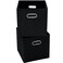 Yunkeeper 11 Inch Foldable Storage Bins Black Fabric Cubes Organizer Baskets with Handle for Closet or Collapsible Box 11x11x11 Set of 2 Black