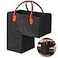 Levier Foldable Stair Step Basket with Leather Handle Durable for Toys Clothes Books Computers Dark Grey