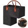 Levier Foldable Stair Step Basket with Leather Handle Durable for Toys Clothes Books Computers Dark Grey