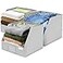 VIVIDECOR Open Front Trapezoid Closet Bins 12x12x10 Easy Access Shelf Organizer Fabric Storage Baskets for Clothes Linen Sweaters Light Gray 3 Pack