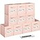 artsdi 11 Inch Storage CubeStorage bincube storage Set of 10 Foldable Fabric Cube Storage Bins with 10 Labels Window Cards a PenBaskets Containers for ShelvesCloset Organizers BoxPink