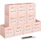artsdi 11 Inch Storage CubeStorage bincube storage Set of 10 Foldable Fabric Cube Storage Bins with 10 Labels Window Cards a PenBaskets Containers for ShelvesCloset Organizers BoxPink