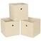 NieEnjoy Foldable Storage Cubes Bins 11 Inch Cloth Storage Cube Fabric Storage Box Cubes Organizer Baskets with Handles for Home Organizer Set of 3 CreamyWhite