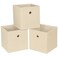 NieEnjoy Foldable Storage Cubes Bins 11 Inch Cloth Storage Cube Fabric Storage Box Cubes Organizer Baskets with Handles for Home Organizer Set of 3 CreamyWhite
