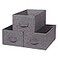 TENABORT Set of 3 Closet Organizer Bins with Handle Fabric Foldable Storage Baskets Cloth Box Containers for Shelves Home Office Clothes Clothing Large