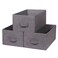 TENABORT Set of 3 Closet Organizer Bins with Handle Fabric Foldable Storage Baskets Cloth Box Containers for Shelves Home Office Clothes Clothing Large