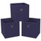 NieEnjoy Black Foldable Storage Cubes Bins 11 Inch Cloth Storage Cube Fabric Storage Box Cubes Organizer Baskets with Handles for Home Organizer Set of 3 Navy Blue