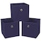 NieEnjoy Black Foldable Storage Cubes Bins 11 Inch Cloth Storage Cube Fabric Storage Box Cubes Organizer Baskets with Handles for Home Organizer Set of 3 Navy Blue