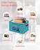 DecorLovee Blue Beach Storage Basket Waterproof Cube Storage Bin Organizer with Handles Summer Seaside This Way to The Pool Collapsible Storage Cubes Bins for Clothes Books Toys 15x11x95 1 Pcs