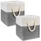 HSDT Fabric Cube Storage Bins 13x13x125 Inch GreyBlack Cube Storage Boxes Collapsible Large Cloth Organizer Baskets with Cotton Rops Handles for Storage Cubbies or Closet Shelf QYSC252
