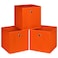 NieEnjoy Foldable Storage Cubes Bins 11 Inch Cloth Storage Cube Fabric Storage Box Cubes Organizer Baskets with Dual Handles for Home Organizer Set of 3 Orange
