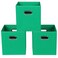 Yunkeeper Green Foldable Storage Bins 11x11x11 Set of 3 Fabric Cube Organizer with Handle for Cloth or Accessory Storage