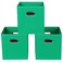 Yunkeeper Green Foldable Storage Bins 11x11x11 Set of 3 Fabric Cube Organizer with Handle for Cloth or Accessory Storage