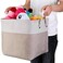 HSDT Fabric Cube Storage Bins 13x13x125 Inch LightBrown Cube Storage Boxes Collapsible Large Cloth Organizer Baskets with Cotton Rops Handles for Storage Cubbies or Closet Shelf QYSC262
