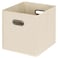 HEAYEEG Black Foldable Storage Cubes Bins Fabric Storage Box Cubes Organizer Baskets with Dual Handles for Home OrganizerCreamyWhite