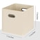HEAYEEG Black Foldable Storage Cubes Bins Fabric Storage Box Cubes Organizer Baskets with Dual Handles for Home OrganizerCreamyWhite