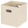 HEAYEEG Black Foldable Storage Cubes Bins Fabric Storage Box Cubes Organizer Baskets with Dual Handles for Home OrganizerCreamyWhite