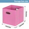 Yunkeeper Black Fabric Cubby Storage Bins13x13x13 Inches Cube Organizer Bin Foldable Storage Boxes with Dual Handles Fabric Organizer Box and collapsible Storage basketSet of 3 Pink