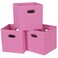 Yunkeeper Black Fabric Cubby Storage Bins13x13x13 Inches Cube Organizer Bin Foldable Storage Boxes with Dual Handles Fabric Organizer Box and collapsible Storage basketSet of 3 Pink