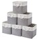 ISEMINGLA 13 x 13 Inch Storage Cubes6 Pack Cube Storage Bins for ShelvesFabric Collapsible Storage Bins with Handles Foldable Storage Basket for Organizing Clothes Toys Books WhiteGray