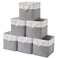 ISEMINGLA 13 x 13 Inch Storage Cubes6 Pack Cube Storage Bins for ShelvesFabric Collapsible Storage Bins with Handles Foldable Storage Basket for Organizing Clothes Toys Books WhiteGray