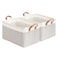 STORAGEIDEAS Storage Basket Bins with Metal Frame Large Collapsible Fabric Storage Baskets for Organizing Shelf Basket Organizer WHandles for Towels Laundry Nursery 2Pack White Grey