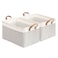 STORAGEIDEAS Storage Basket Bins with Metal Frame Large Collapsible Fabric Storage Baskets for Organizing Shelf Basket Organizer WHandles for Towels Laundry Nursery 2Pack White Grey
