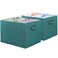 Simple Houseware 15 x 13 Inch Collapsible Fabric Storage Bin with Handles 2 Pack Turquoise