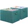 Simple Houseware 15 x 13 Inch Collapsible Fabric Storage Bin with Handles 2 Pack Turquoise