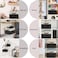 Simple Houseware 15 x 11 Large Fabric Storage Bin for Closet and Shelves Leather Like Handles 3 Pack Black